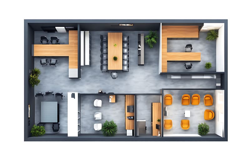 オフィスのレイアウト図