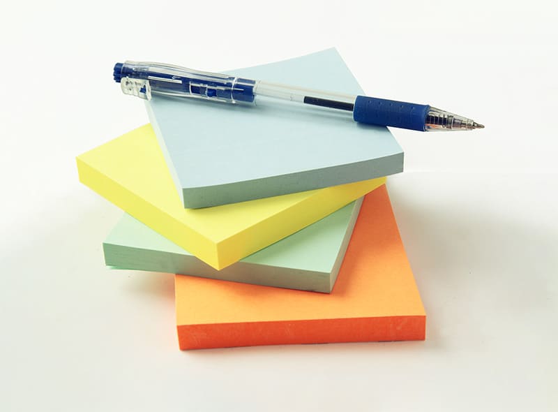 付箋とボールペン